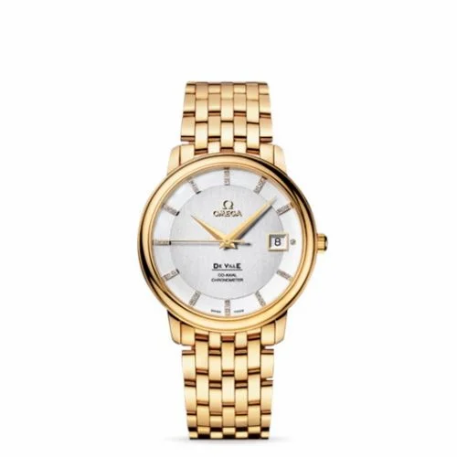 Omega De Ville Prestige Co-Axial 36.5 Yellow Gold / Silver-Diamond / Bracelet 4174.35.00 (41743500)